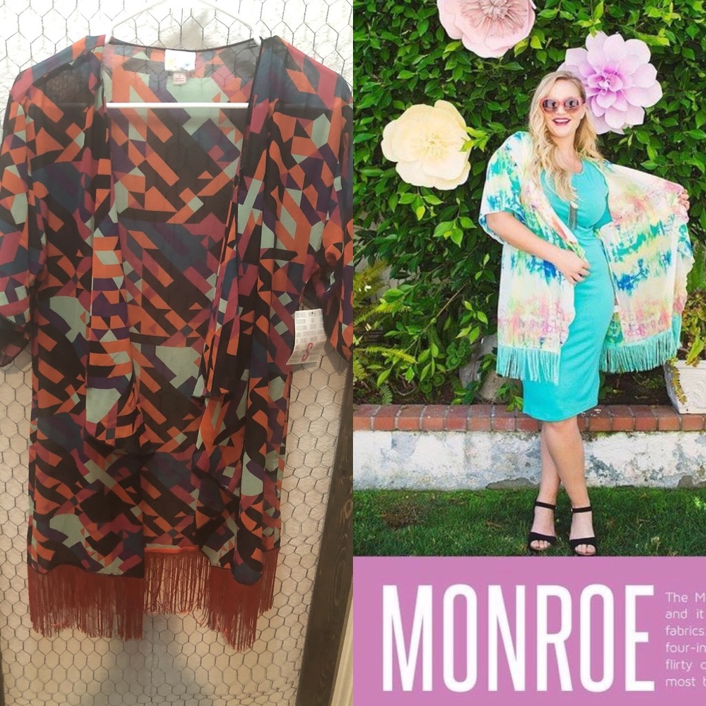 NWT Lularoe Monroe kimono burnt orange tassels
